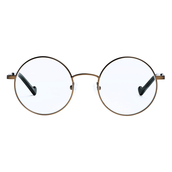 Progressive Glasses - Round - Titanium Light - Vintage Gold